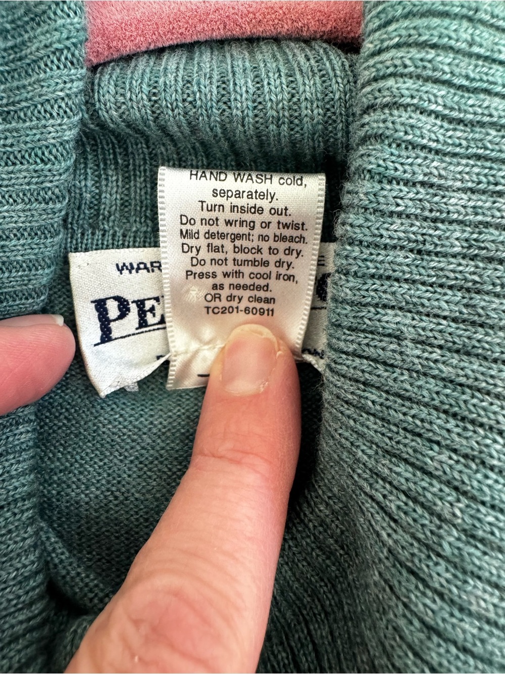 Pendleton Merino Wool Micro Rib Turtleneck Teal - Picture 7 of 9
